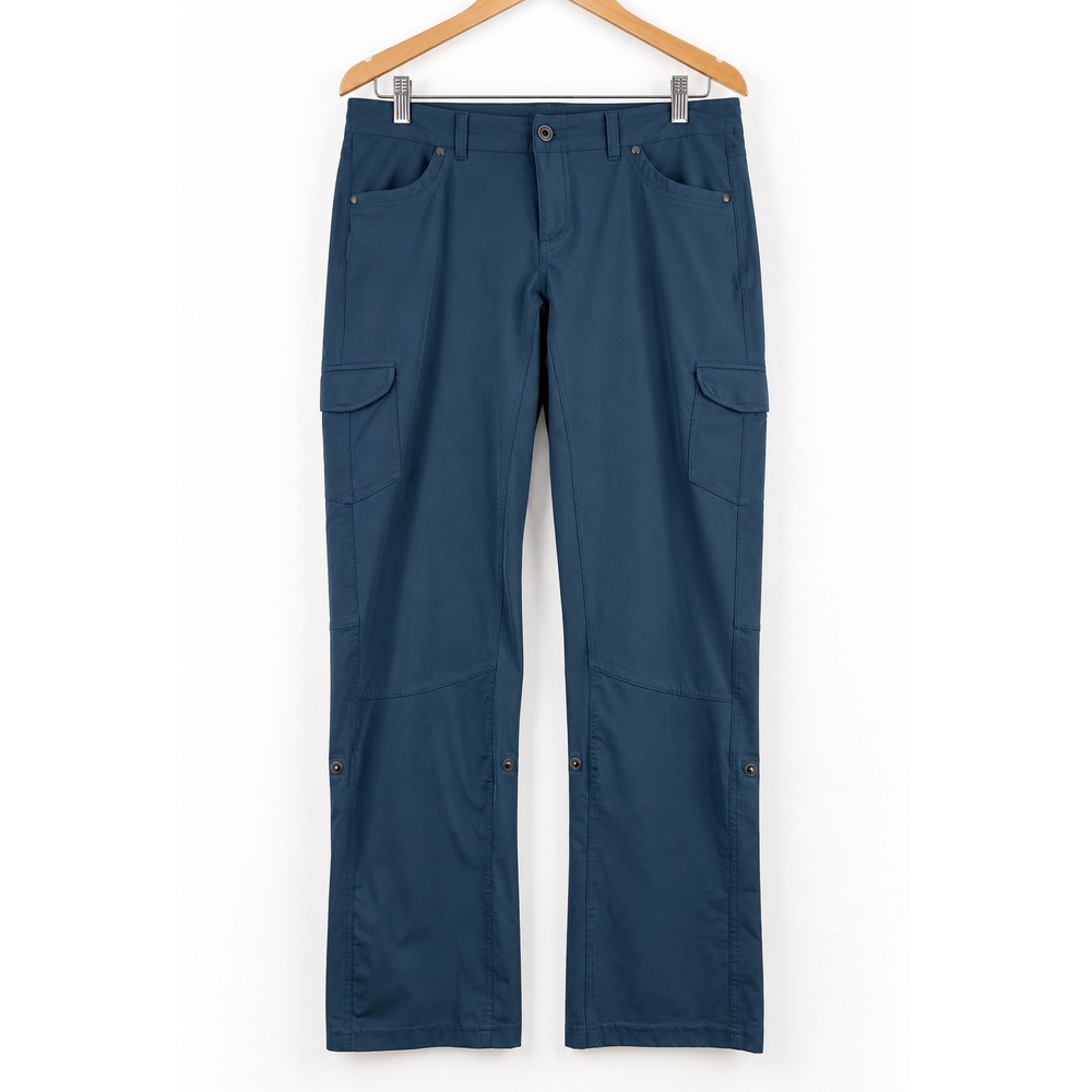 Kuhl Women Blue Gray Roll Up Cargo Hiking Pants Size 14 REG